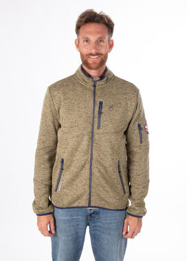 AULP NAVOY men's melange knit jacket, light khaki