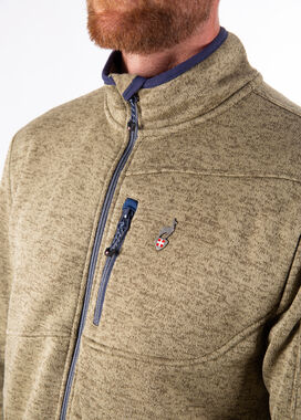 AULP NAVOY men's melange knit jacket, light khaki