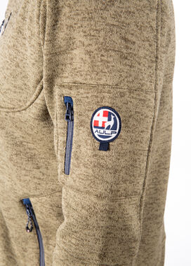 AULP NAVOY men's melange knit jacket, light khaki