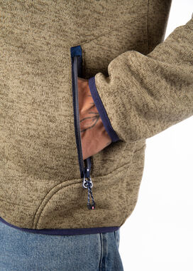 AULP NAVOY men's melange knit jacket, light khaki